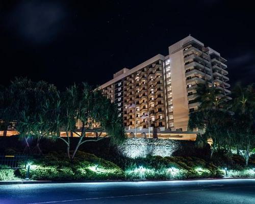 Hale Koa Hotel nighttime exterior